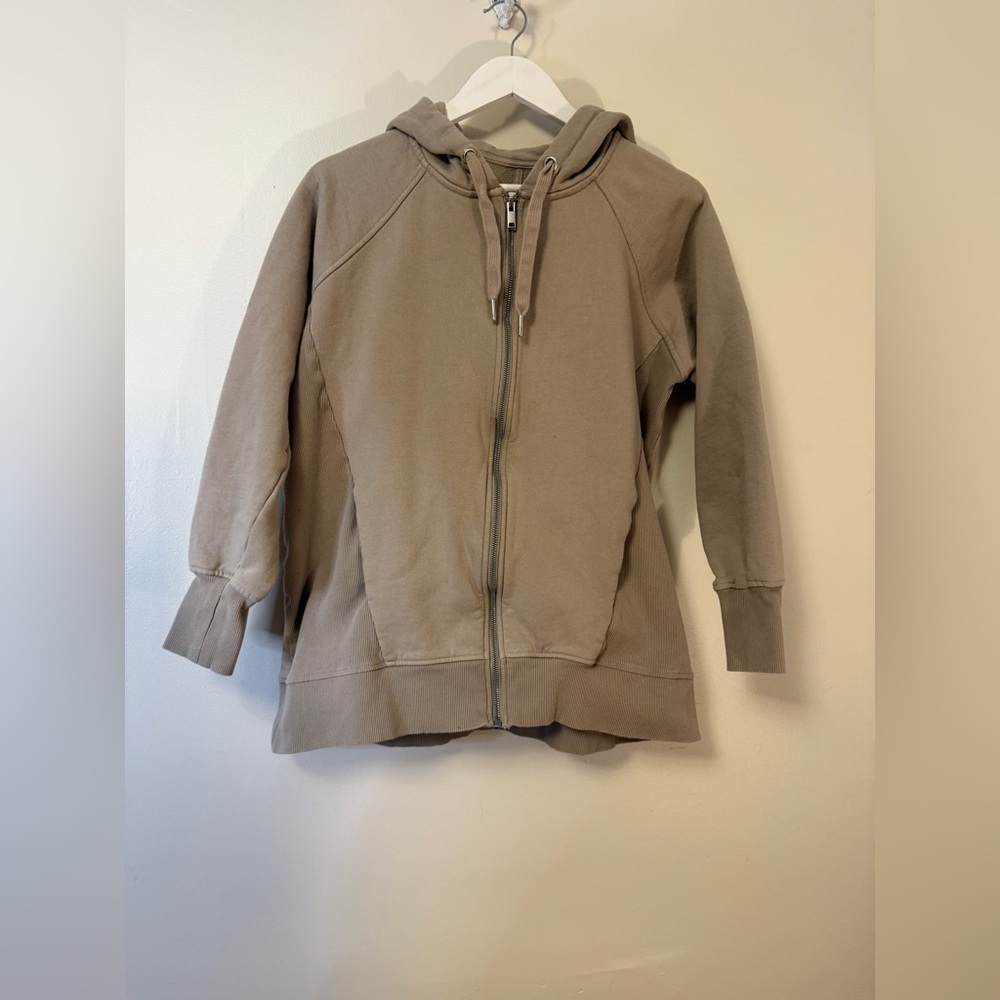 Seraphine Hoodie Jacket Taupe Maternity Nursing Zip-Up Hoodie No Panel Sz 8